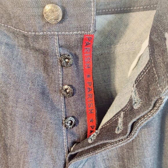 Parish Mens Jean,  Health Wealth & Wisdom Style. SZ 42 Button Fly, Dark Blue - Picture 3 of 7